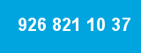 926 821 10 37 926 821 10 37